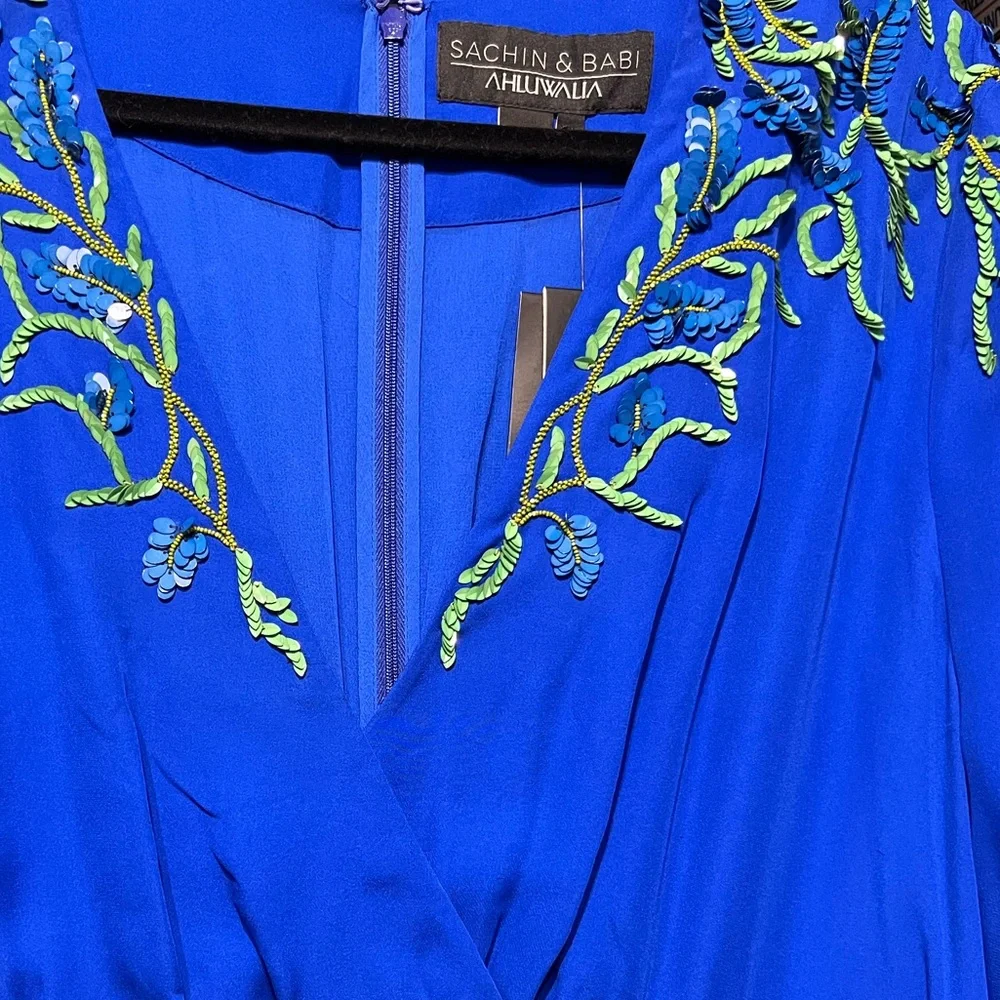 Sachin & Babi Isadora Silk Embellished Flowy
Gown in Cobalt Blue (F29G16 - 430) - Picture 6 of 8